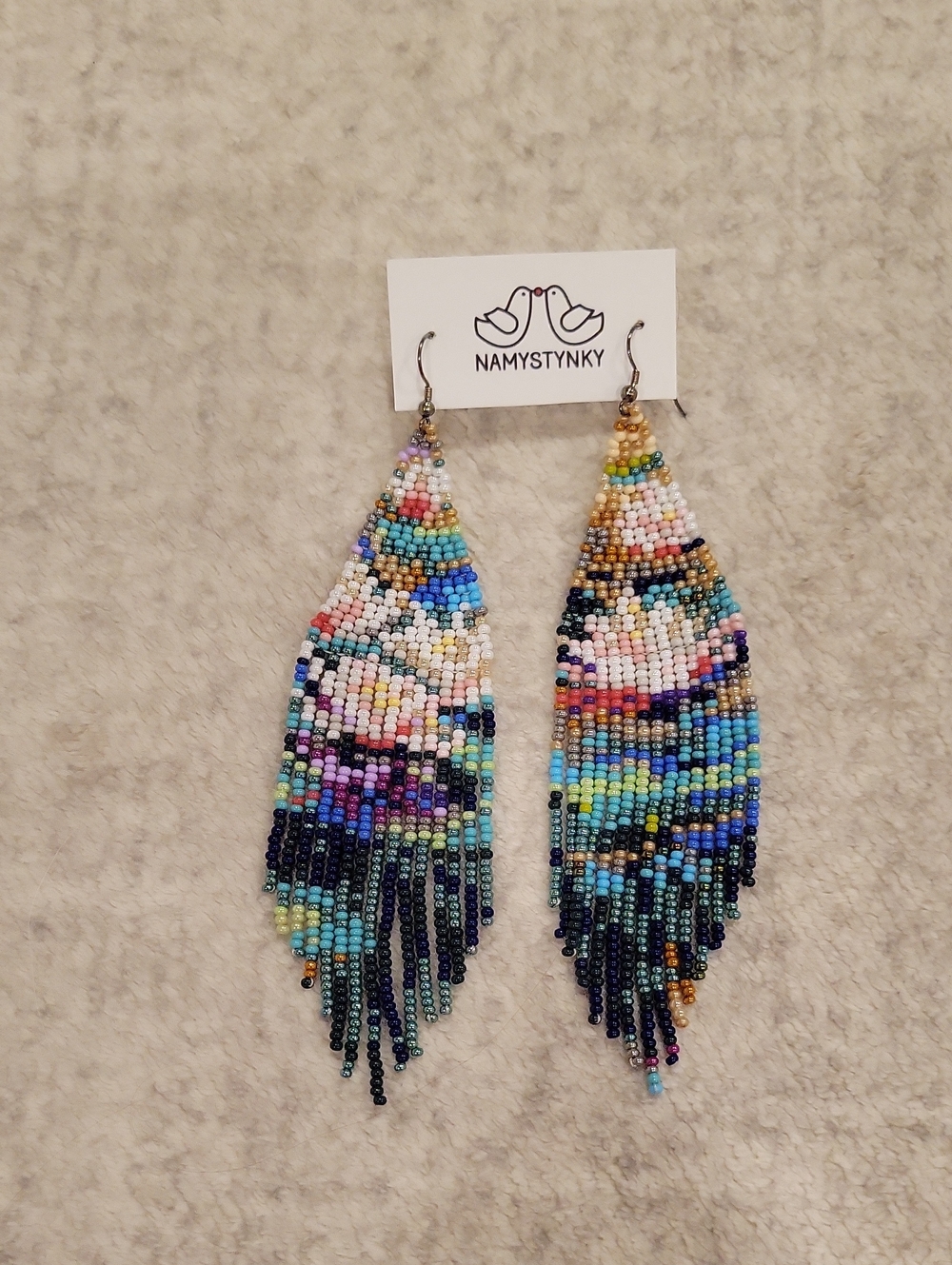 Seed Bead Earrings, From Namystynky On Etsy, NWT, Monet's Water Lilies